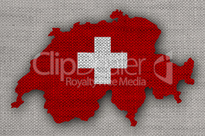 Karte der Schweiz auf Textur