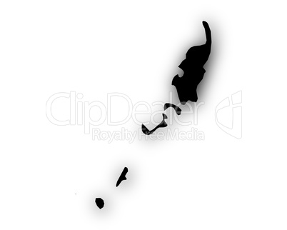 Karte von Palau mit Schatten