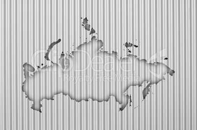 Karte von Russland auf Wellblech