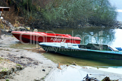 small boat moored