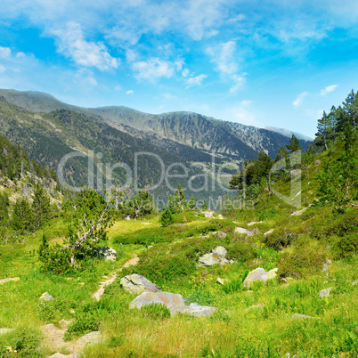 picturesque valley in high mountains Andorra, Pyrenees