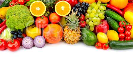 collection fresh fruits and vegetables