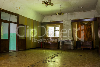 abandoned hostel hall