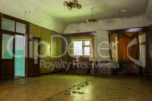 abandoned hostel hall