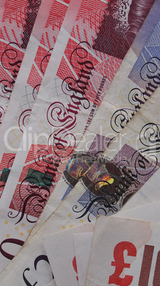 Pound notes - vertical