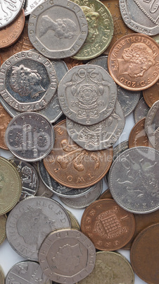 Pound coins - vertical