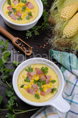 Puree soup with corn