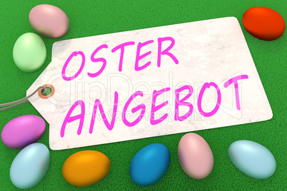 Easter eggs with sign and inscription, OSTER ANGEBOT