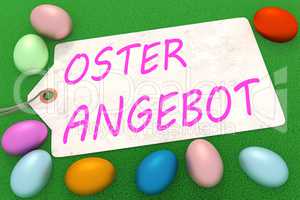 Easter eggs with sign and inscription, OSTER ANGEBOT
