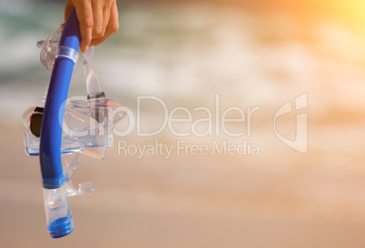 Woman Holding Snorkeling Gear