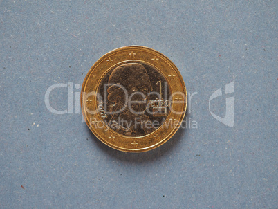 1 euro coin, European Union, Austria over blue