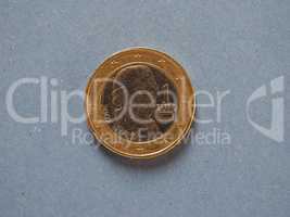 1 euro coin, European Union, Austria over blue