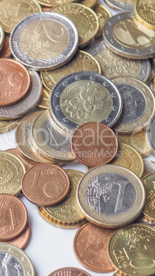 Euro coins - vertical