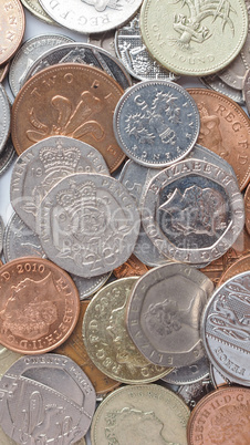 Pound coins - vertical