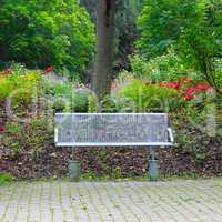 bench for relaxing in the summer park