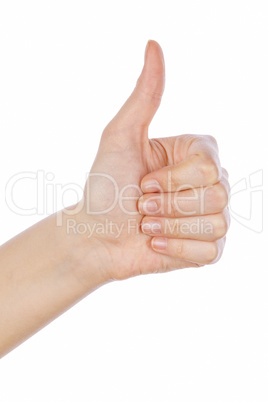 hand showing thumb up