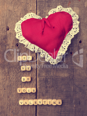 Wooden dices with a heart shape