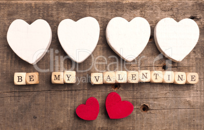 Be my valentine on wooden dices