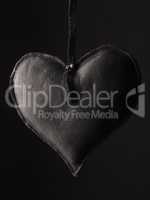 Black leather heart shape, love concept