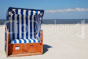 beach chair at the beach of amrum - north sea - germany