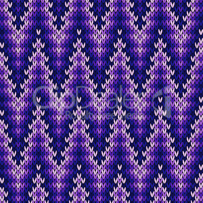 Knitted seamless pattern mainly in purple