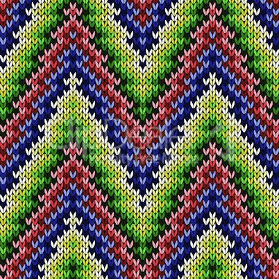 Knitted seamless pattern in various colors
