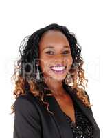 Portrait of smiling woman.
