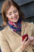 Middle Aged Woman Using Cell Phone