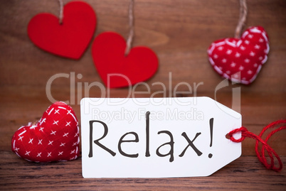 Read Hearts, Label, Text Relax