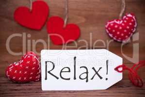 Read Hearts, Label, Text Relax