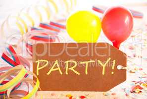 Label, Balloon, Streamer, Text Party