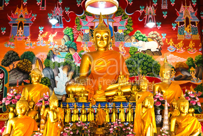 Buddha statue at temple in Bangkok, Thailand.