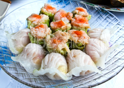 Steamed shrimp dumplings dim sum