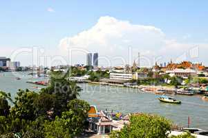 View of the Chao Praya River in Bangkok, taken from the top of W
