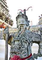 Statue in Wat Arun temple in Bangkok,Thailand.