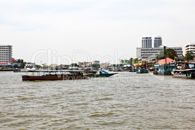 Boat on Chao Phraya river ,Bangkok,Thailand