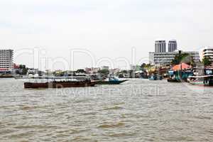 Boat on Chao Phraya river ,Bangkok,Thailand