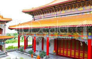 Beautiful buildings in Chinese Temple,Nonthaburi,Thailand.