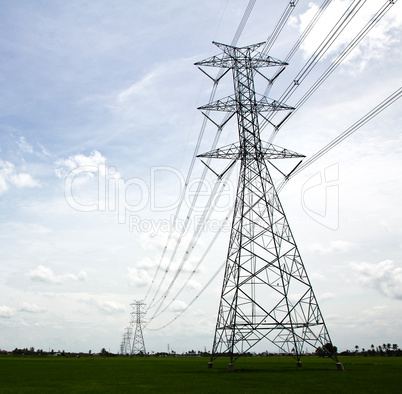 Electric high voltage power post.