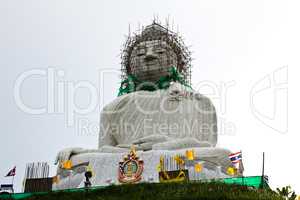 The Biggest white holy Buddha at Phuket, Thailand.