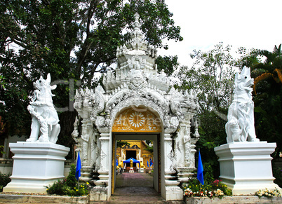 Gate of temple at Wat Phra Singh,Chiangrai province of Thailand.