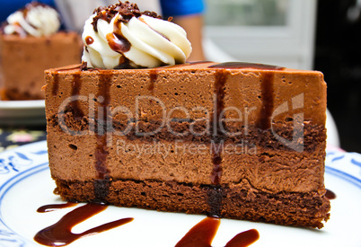 Piece of chocolate moose cake