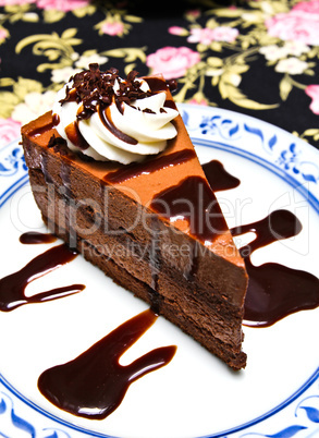 Piece of chocolate moose cake