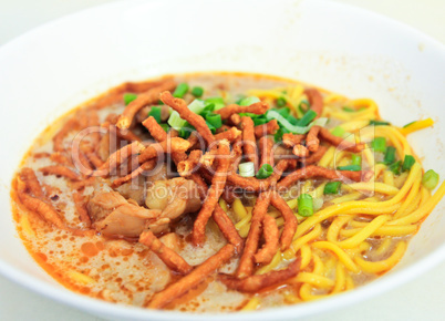 Khao soy a famous noodle of northern thailand.