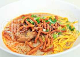 Khao soy a famous noodle of northern thailand.
