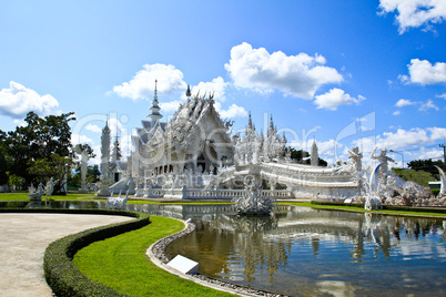 Thai temple called Wat Rong Khun at Chiang Rai, Thailand.