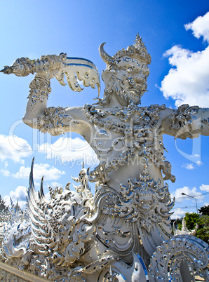 Thai temple called Wat Rong Khun at Chiang Rai, Thailand.