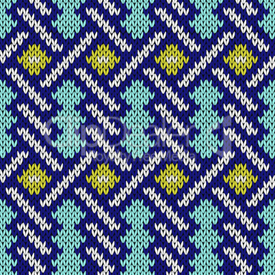 Seamless knitted pattern with intertwining lines