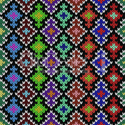 Knitted ornate seamless pattern