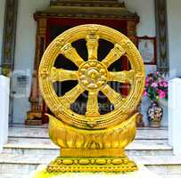 Gold Thammachak Symbol of Buddhism